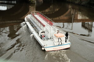 Boat riding through the river!